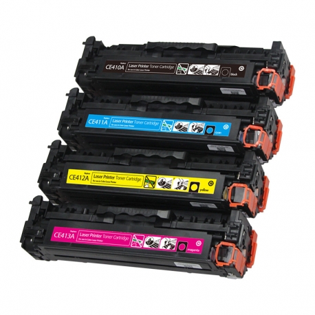 Заправка картриджа HP CE410A, CE411A, CE412A, CE413A, с заменой чипа