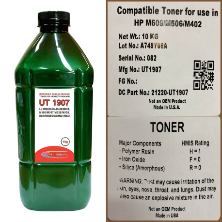 Тонер тип UT1907 Universal для HP, MITSUBISHI / MKI, 1 кг, Green Line