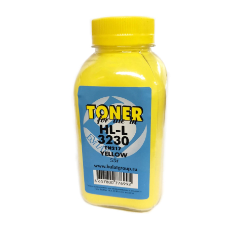 Тонер для картриджей Brother TN-217, TN-245, HL-L3230, жёлтый, 55 гр., Булат