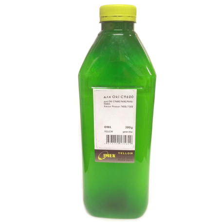 Тонер для Oki C9600, C9650, C9655, C9800, жёлтый, 380 гр., Green Line